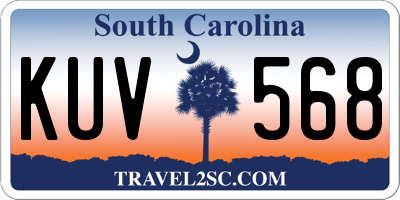 SC license plate KUV568