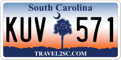 SC license plate KUV571