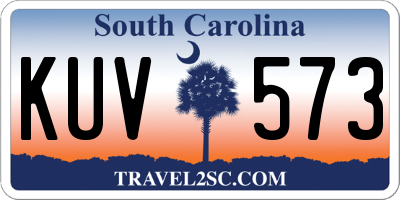 SC license plate KUV573