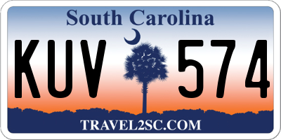 SC license plate KUV574