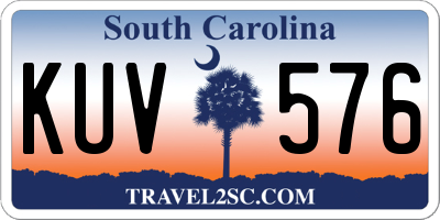 SC license plate KUV576