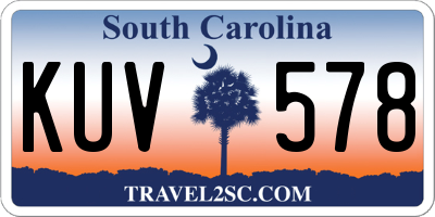 SC license plate KUV578