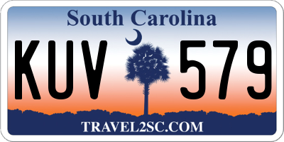 SC license plate KUV579