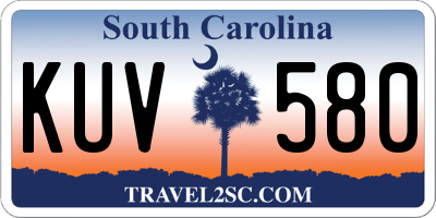SC license plate KUV580