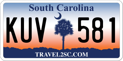 SC license plate KUV581