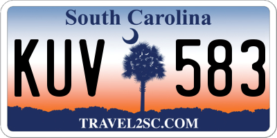 SC license plate KUV583