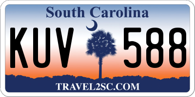 SC license plate KUV588
