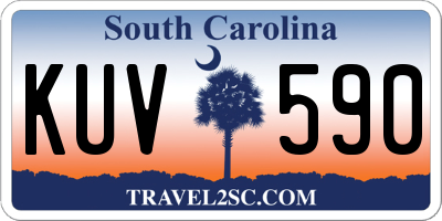 SC license plate KUV590