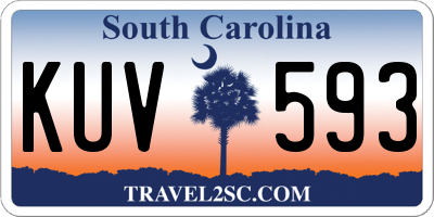 SC license plate KUV593