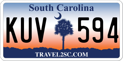 SC license plate KUV594