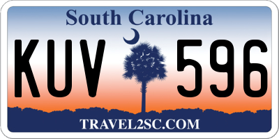 SC license plate KUV596