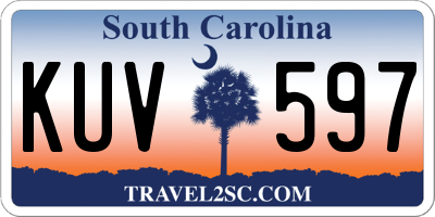 SC license plate KUV597
