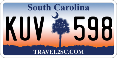 SC license plate KUV598