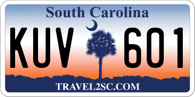 SC license plate KUV601