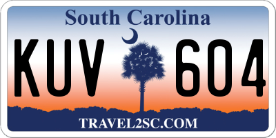 SC license plate KUV604