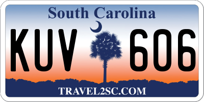 SC license plate KUV606