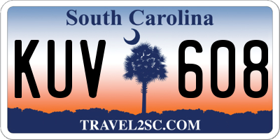 SC license plate KUV608