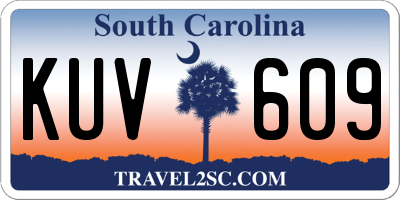 SC license plate KUV609