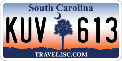 SC license plate KUV613