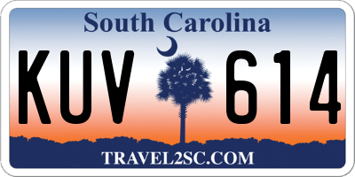 SC license plate KUV614
