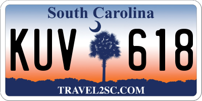 SC license plate KUV618