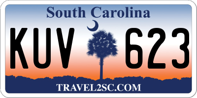 SC license plate KUV623