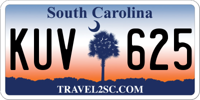 SC license plate KUV625