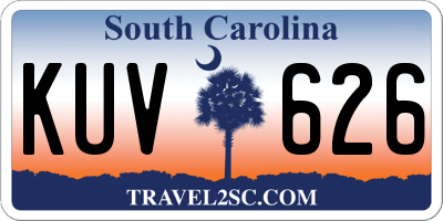 SC license plate KUV626