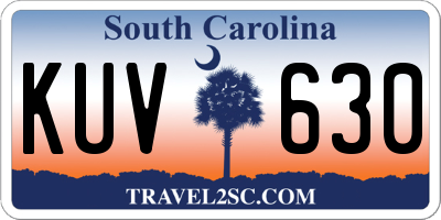 SC license plate KUV630