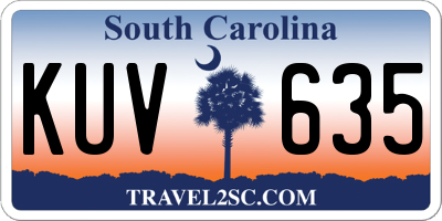 SC license plate KUV635
