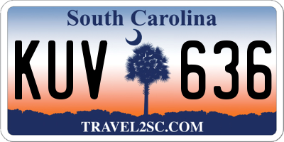 SC license plate KUV636