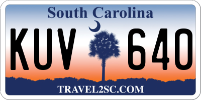 SC license plate KUV640