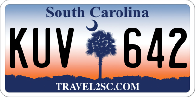 SC license plate KUV642