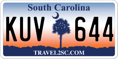SC license plate KUV644