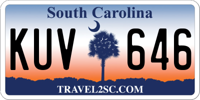 SC license plate KUV646