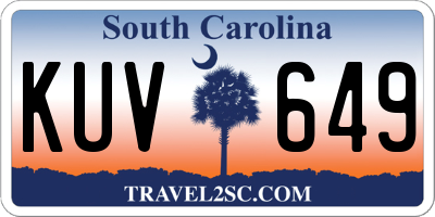 SC license plate KUV649