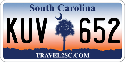 SC license plate KUV652