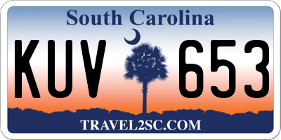 SC license plate KUV653