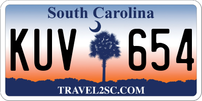 SC license plate KUV654