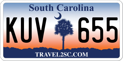 SC license plate KUV655
