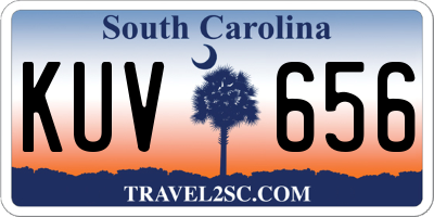 SC license plate KUV656