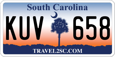 SC license plate KUV658