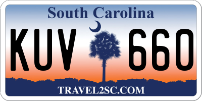 SC license plate KUV660