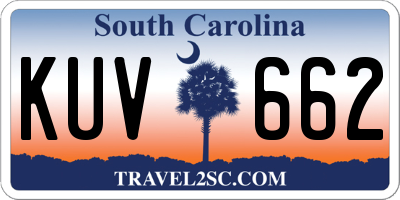 SC license plate KUV662