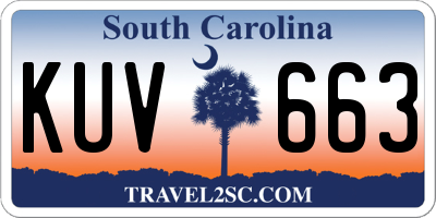 SC license plate KUV663