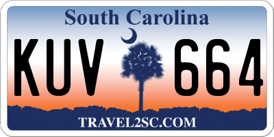 SC license plate KUV664