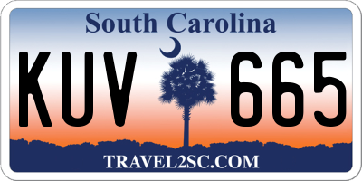 SC license plate KUV665