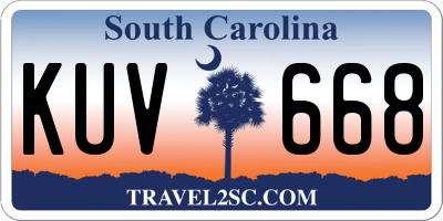 SC license plate KUV668