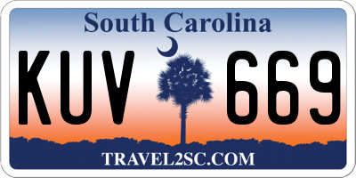 SC license plate KUV669