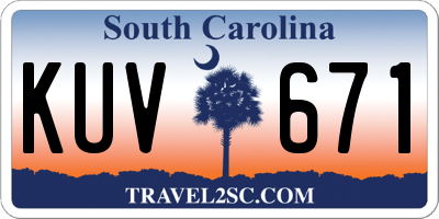 SC license plate KUV671